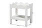 bali & pari Sebastian Grasscloth Scalloped End Table - 2-Tier Accent Table with Open Shelf Storage for Living Room, Bedroom, or Entryway, White