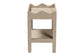 bali & pari Sebastian Grasscloth Scalloped End Table - 2-Tier Accent Table with Open Shelf Storage for Living Room, Bedroom, or Entryway, Beige
