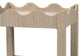 bali & pari Sebastian Grasscloth Scalloped End Table - 2-Tier Accent Table with Open Shelf Storage for Living Room, Bedroom, or Entryway, Beige