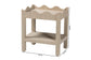 bali & pari Sebastian Grasscloth Scalloped End Table - 2-Tier Accent Table with Open Shelf Storage for Living Room, Bedroom, or Entryway, Beige
