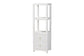 bali & pari Xavier Grasscloth Tall Storage Cabinet - Woven Accent Displaying Tower Bookcase with Open Shelves and Drawers, Space-Saving Organizer for Living Room, Bedroom, or Entryway