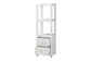 bali & pari Xavier Grasscloth Tall Storage Cabinet - Woven Accent Displaying Tower Bookcase with Open Shelves and Drawers, Space-Saving Organizer for Living Room, Bedroom, or Entryway