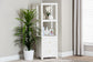 bali & pari Xavier Grasscloth Tall Storage Cabinet - Woven Accent Displaying Tower Bookcase with Open Shelves and Drawers, Space-Saving Organizer for Living Room, Bedroom, or Entryway