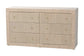 bali & pari Sage Natural Grasscloth Dresser - 6-Drawer Bedroom Storage Cabinet with Gold Ring Pulls, Modern Coastal Chest of Drawers