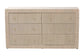bali & pari Sage Natural Grasscloth Dresser - 6-Drawer Bedroom Storage Cabinet with Gold Ring Pulls, Modern Coastal Chest of Drawers