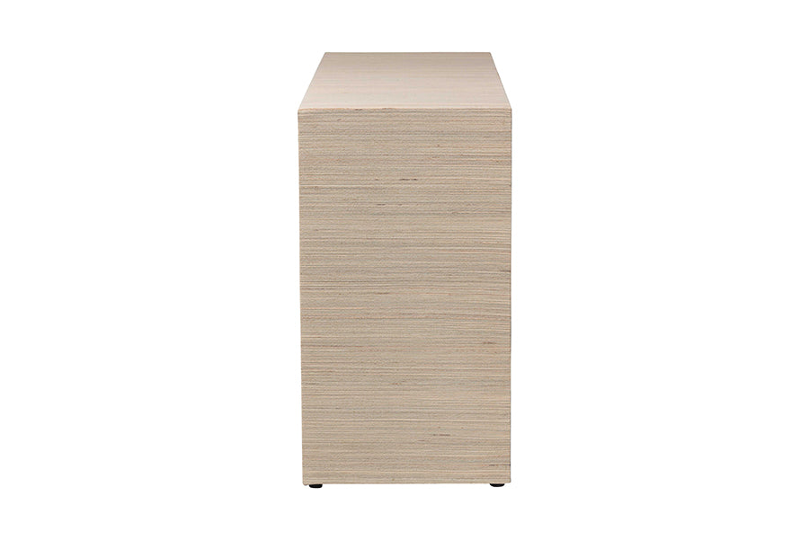bali & pari Sage Natural Grasscloth Dresser - 6-Drawer Bedroom Storage Cabinet with Gold Ring Pulls, Modern Coastal Chest of Drawers