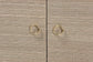 bali & pari Halen Natural Grasscloth Storage Cabinet - Two-Door Console Storage Solution with Gold Ring Pulls, Modern Coastal Organizer for Entryway, Living Room or Bedroom
