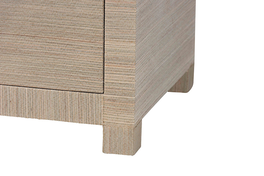 bali & pari Halen Natural Grasscloth Storage Cabinet - Two-Door Console Storage Solution with Gold Ring Pulls, Modern Coastal Organizer for Entryway, Living Room or Bedroom