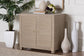 bali & pari Halen Natural Grasscloth Storage Cabinet - Two-Door Console Storage Solution with Gold Ring Pulls, Modern Coastal Organizer for Entryway, Living Room or Bedroom