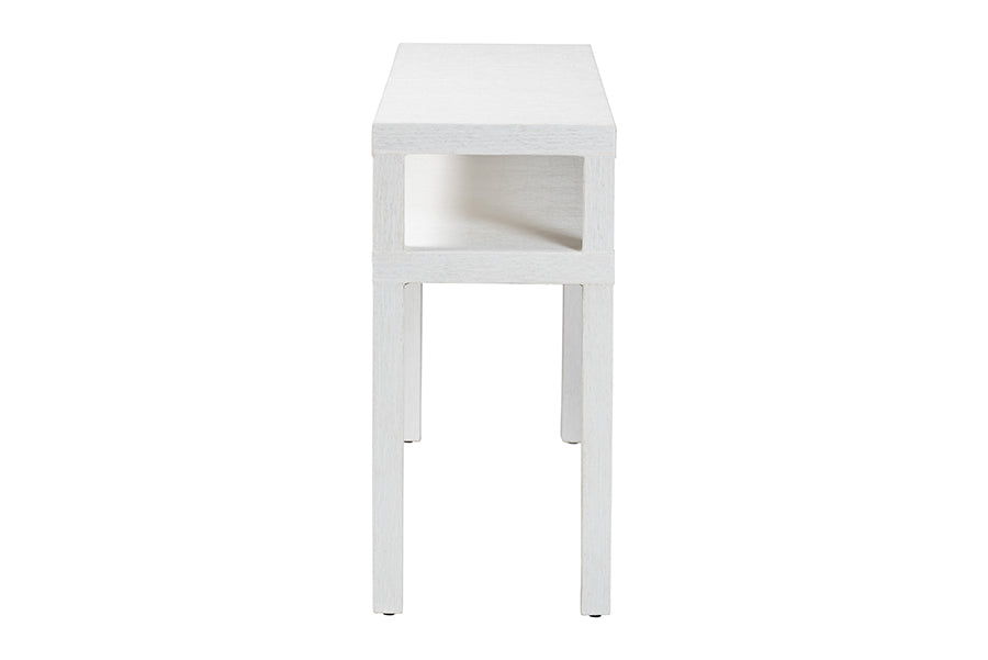 bali & pari Gale Natural Grasscloth Console Table - Two-Tier Entryway Table with Open Shelf, Modern Coastal Accent Table for Living Room or Hallway