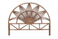 bali & pari Jasmine Natural Rattan Headboard with Sunburst Design - Boho Coastal Style Standalone Headboard, Light Brown, King