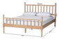 Baxton Studio Laurent Platform Bed - Spindle Bed Frame with Bamboo-Style Turned Posts, Cottage Farmhouse Bedroom Furniture, Queen