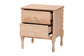 Baxton Studio Laurent Nightstand - 2-Drawer Bedside Table with Bamboo-Style Turned Legs, Cottage Farmhouse End Table for Bedroom