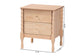 Baxton Studio Laurent Nightstand - 2-Drawer Bedside Table with Bamboo-Style Turned Legs, Cottage Farmhouse End Table for Bedroom
