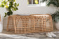 bali & pari Daiki Natural Rattan Bench with Curved Frame - Lightweight Decorative Accent Seating for Entryway, Bedroom, or Living Room