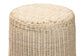 bali & pari Sarna Natural Rattan End Table - Handwoven Wicker Accent Table with Scalloped Base and Two-Tone Finish, Boho Coastal Style Side Table