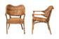 bali & pari Tara 2-Piece Natural Rattan Dining Chair - Handwoven Wicker Armchair with Curved Backrest, Boho Coastal Seating