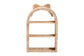 bali & pari Creusa Natural Rattan Wall Shelf - 3-Tier Decorative Storage Rack with Arched Frame and Woven Bow Accent, Boho Coastal Display Shelf