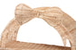 bali & pari Creusa Natural Rattan Wall Shelf - 3-Tier Decorative Storage Rack with Arched Frame and Woven Bow Accent, Boho Coastal Display Shelf