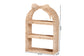 bali & pari Creusa Natural Rattan Wall Shelf - 3-Tier Decorative Storage Rack with Arched Frame and Woven Bow Accent, Boho Coastal Display Shelf