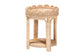 bali & pari Latoya Natural Rattan End Table - Handwoven Wicker 2-Tier Side Table with Scalloped Border for Living Room or Bedroom