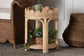 bali & pari Latoya Natural Rattan End Table - Handwoven Wicker 2-Tier Side Table with Scalloped Border for Living Room or Bedroom