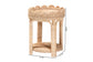 bali & pari Latoya Natural Rattan End Table - Handwoven Wicker 2-Tier Side Table with Scalloped Border for Living Room or Bedroom