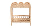 bali & pari Eloisa Natural Rattan End Table - Handwoven Wicker 2-Tier Side Table with Scalloped Border for Living Room or Bedroom