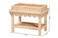 bali & pari Weyman Scalloped Rattan End Table with Removable Tray Top - Handwoven Rattan Accent Table with Shelf, Coastal Boho Style Side Table for Living Room or Bedroom