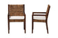 bali & pari Cordoba 2-Piece Handwoven Seagrass Armchairs - Solid Mango Wood Frame Dining Chair with Woven Seat and Backrest, Rustic Boho Style Kitchen or Dining Room Seating, Dark Brown