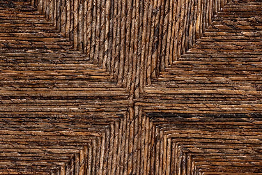 bali & pari Cordoba 2-Piece Handwoven Seagrass Armchairs - Solid Mango Wood Frame Dining Chair with Woven Seat and Backrest, Rustic Boho Style Kitchen or Dining Room Seating, Dark Brown