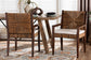 bali & pari Cordoba 2-Piece Handwoven Seagrass Armchairs - Solid Mango Wood Frame Dining Chair with Woven Seat and Backrest, Rustic Boho Style Kitchen or Dining Room Seating, Dark Brown