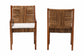 bali & pari Chabela 2-Piece Handwoven Seagrass Armchairs - Solid Mango Wood Frame Dining Chair with Woven Seat and Backrest, Rustic Boho Style Kitchen or Dining Room Seating, Medium Brown