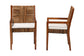 bali & pari Chabela 2-Piece Handwoven Seagrass Armchairs - Solid Mango Wood Frame Dining Chair with Woven Seat and Backrest, Rustic Boho Style Kitchen or Dining Room Seating, Medium Brown