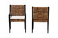 bali & pari Raniya 2-Piece Handwoven Seagrass Armchairs - Solid Mango Wood Frame Dining Chair with Woven Seat and Backrest, Rustic Boho Style Kitchen or Dining Room Seating, Black