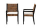bali & pari Raniya 2-Piece Handwoven Seagrass Armchairs - Solid Mango Wood Frame Dining Chair with Woven Seat and Backrest, Rustic Boho Style Kitchen or Dining Room Seating, Black