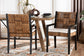 bali & pari Raniya 2-Piece Handwoven Seagrass Armchairs - Solid Mango Wood Frame Dining Chair with Woven Seat and Backrest, Rustic Boho Style Kitchen or Dining Room Seating, Black