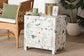 Baxton Studio Connery Floral End Table - 3-Drawer Decorative Accent Storage Cabinet
