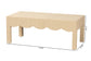 bali & pari Mason Natural Grasscloth Coffee Table - Rectangular Accent Table with Scalloped Apron, Modern Coastal Living Room Centerpiece