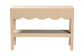 bali & pari Mason Natural Grasscloth Console Table - Two-Tier Entryway Table with Scalloped Apron, Modern Coastal Accent Table for Living Room or Hallway