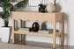 bali & pari Mason Natural Grasscloth Console Table - Two-Tier Entryway Table with Scalloped Apron, Modern Coastal Accent Table for Living Room or Hallway