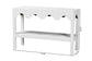 bali & pari Nolan Natural Grasscloth Console Table - Two-Tier Entryway Table with Scalloped Apron, Modern Coastal Accent Table for Living Room or Hallway