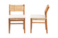bali & pari Chatura Natural Rattan and Mahogany Wood 2-Piece Dining Side Chair Set - Handwoven Wicker Dining Chair with Angled Back, Coastal Boho Seating for Dining or Kitchen