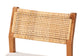 bali & pari Chatura Natural Rattan and Mahogany Wood 2-Piece Dining Side Chair Set - Handwoven Wicker Dining Chair with Angled Back, Coastal Boho Seating for Dining or Kitchen