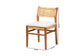 bali & pari Chatura Natural Rattan and Mahogany Wood 2-Piece Dining Side Chair Set - Handwoven Wicker Dining Chair with Angled Back, Coastal Boho Seating for Dining or Kitchen