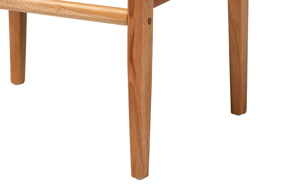 bali & pari Chatura Natural Rattan and Mahogany Wood 2-Piece Dining Armchair Set - Handwoven Wicker Dining Chair with Angled Back, Coastal Boho Seating for Dining or Kitchen