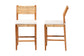 bali & pari Chatura Natural Rattan and Mahogany Wood 2-Piece Counter Stool Set - Handwoven Wicker Stool with Angled Back, Coastal Boho Seating for Kitchen Island, Counter Height