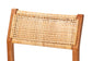 bali & pari Chatura Natural Rattan and Mahogany Wood 2-Piece Counter Stool Set - Handwoven Wicker Stool with Angled Back, Coastal Boho Seating for Kitchen Island, Counter Height