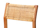 bali & pari Chatura Natural Rattan and Mahogany Wood 2-Piece Bar Stool Set - Handwoven Wicker Stool with Angled Back, Coastal Boho Seating for Lounge, Bar Height