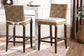 bali & pari Fatima Natural Rattan Counter Stool with Cushion - Handwoven Wicker Stool with Basketweave Back and Seat, Coastal Boho Seating for Kitchen or Dining Area